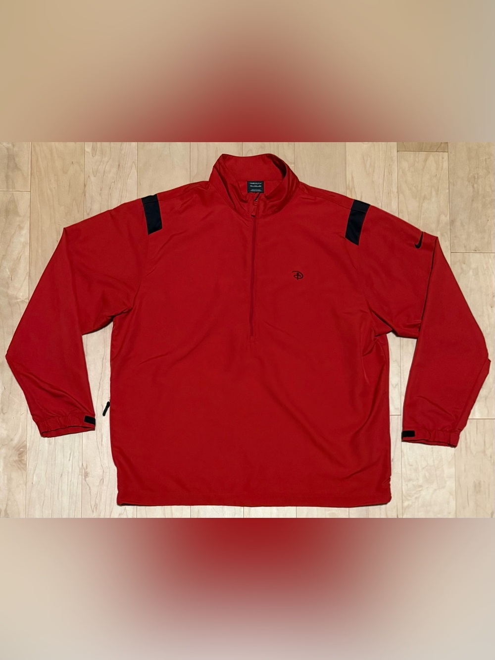 Nike Walt Disney World Golf 1/4 Zip Windbreaker Pullover Red Logo Men’s 2XL XXL